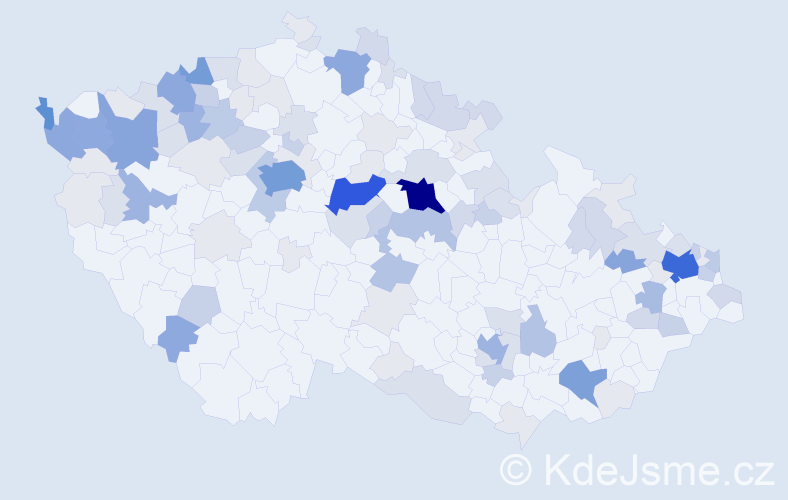 Příjmení: 'Gašpar', počet výskytů 426 v celé ČR