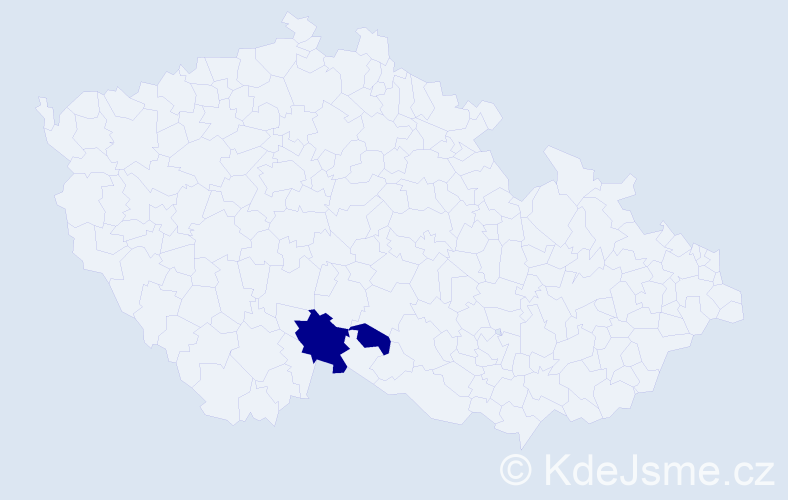 Příjmení: 'Kešnar', počet výskytů 8 v celé ČR