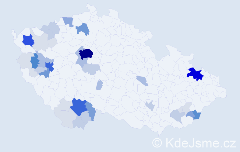 Příjmení: 'Smolek', počet výskytů 160 v celé ČR