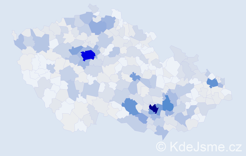 Příjmení: 'Hladký', počet výskytů 1344 v celé ČR