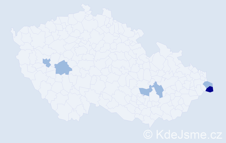 Příjmení: 'Mrazková', počet výskytů 9 v celé ČR