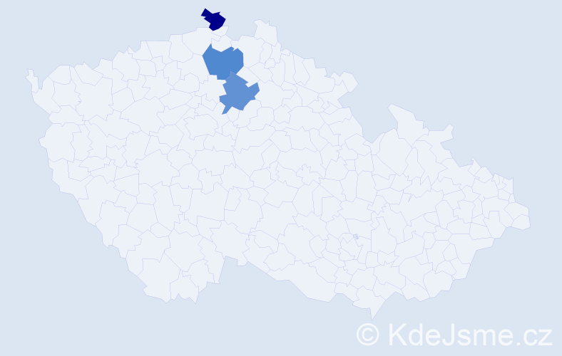 Příjmení: 'Walde', počet výskytů 3 v celé ČR