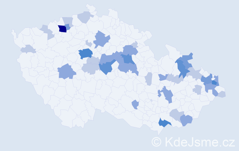 Příjmení: 'Krištofík', počet výskytů 91 v celé ČR