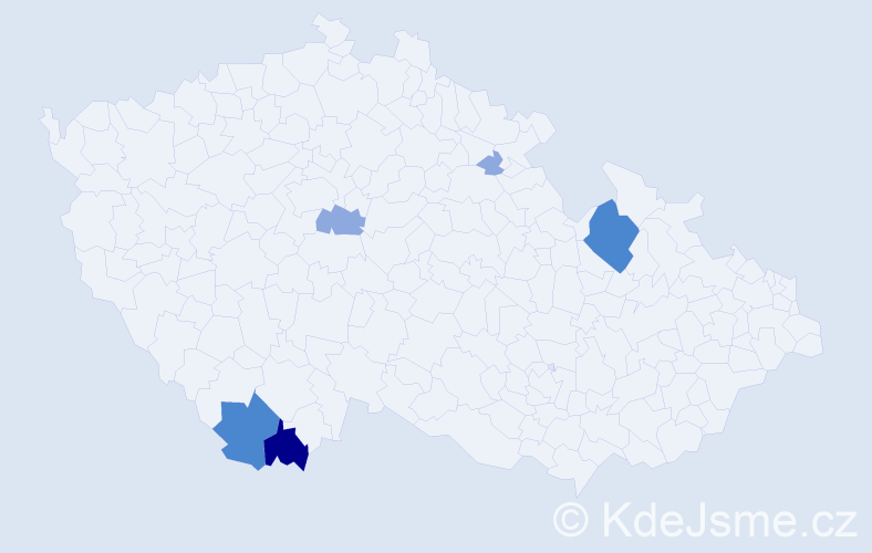 Příjmení: 'Grbačová', počet výskytů 14 v celé ČR