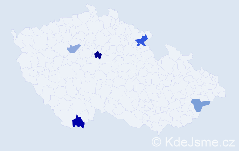 Příjmení: 'Salnický', počet výskytů 6 v celé ČR