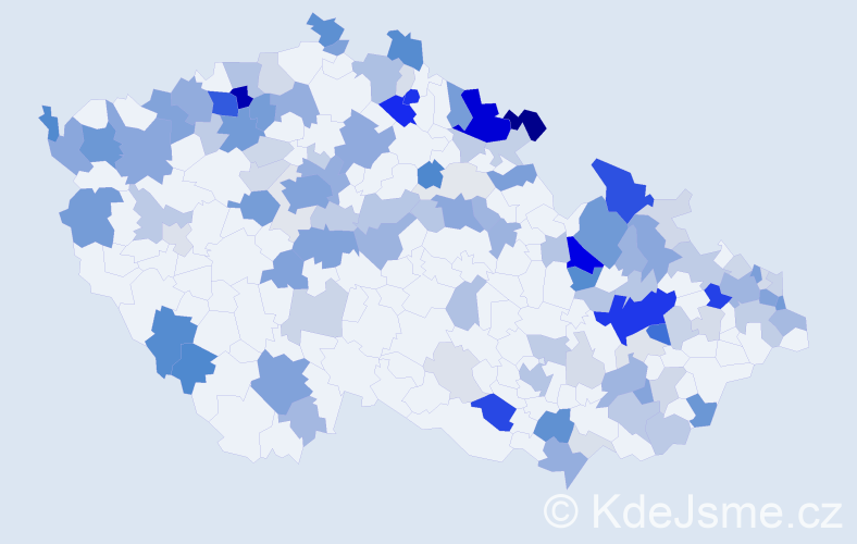 Příjmení: 'Schubert', počet výskytů 437 v celé ČR