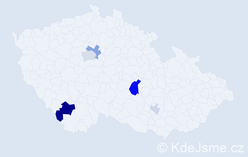 Příjmení: 'Vorčák', počet výskytů 8 v celé ČR