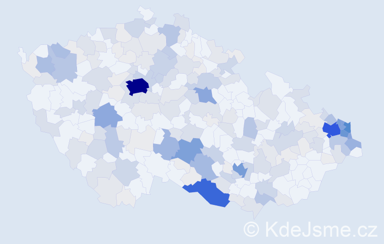 Příjmení: 'Koch', počet výskytů 840 v celé ČR