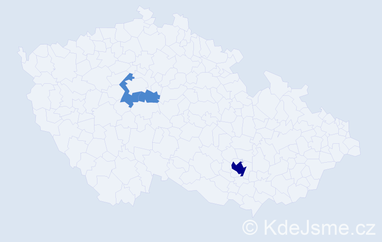 Příjmení: 'Dudin', počet výskytů 5 v celé ČR