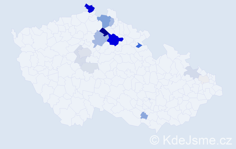 Příjmení: 'Helikarová', počet výskytů 70 v celé ČR