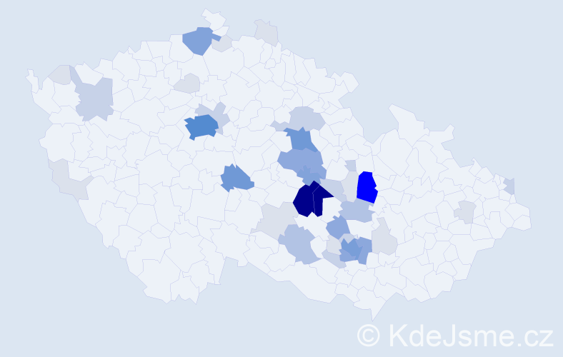 Příjmení: 'Tlustoš', počet výskytů 158 v celé ČR