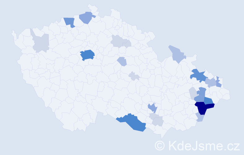 Příjmení: 'Matyščáková', počet výskytů 82 v celé ČR