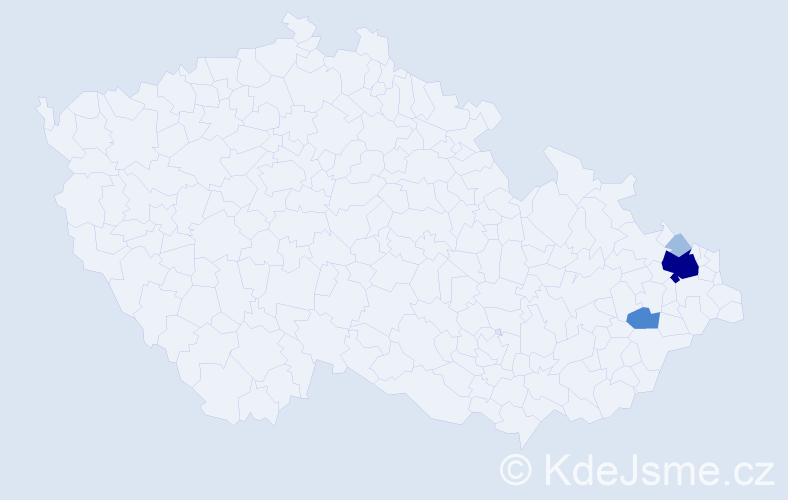 Příjmení: 'Tomiaková', počet výskytů 7 v celé ČR