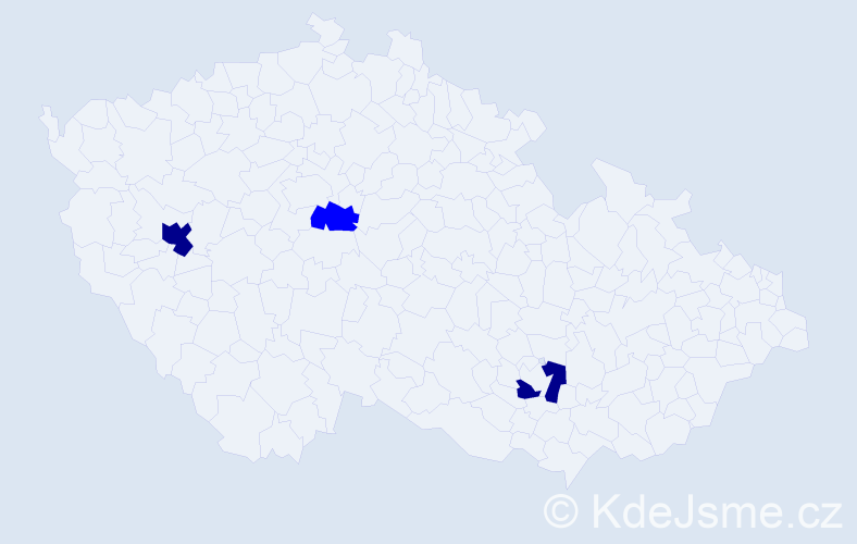 Příjmení: 'Kondvárová', počet výskytů 5 v celé ČR