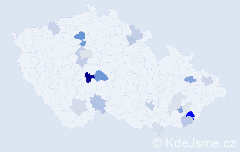 Příjmení: 'Blahoš', počet výskytů 61 v celé ČR
