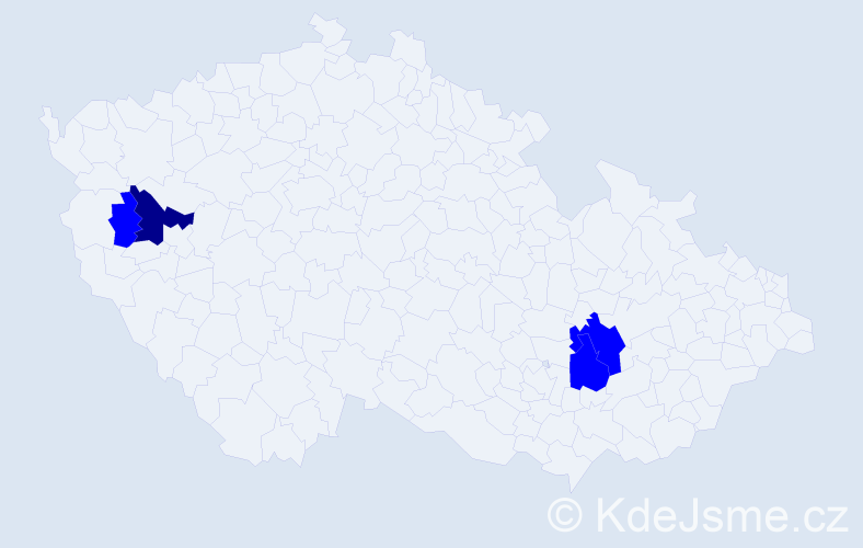 Příjmení: 'Empergerová', počet výskytů 9 v celé ČR