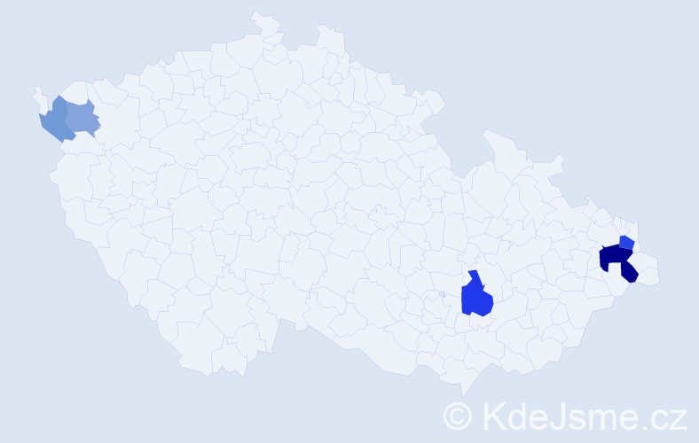 Příjmení: 'Bolgáč', počet výskytů 12 v celé ČR