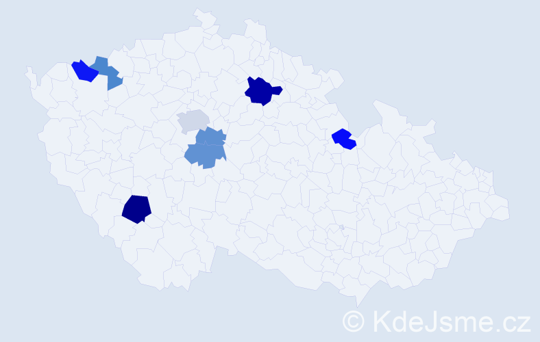 Příjmení: 'Nehre', počet výskytů 11 v celé ČR