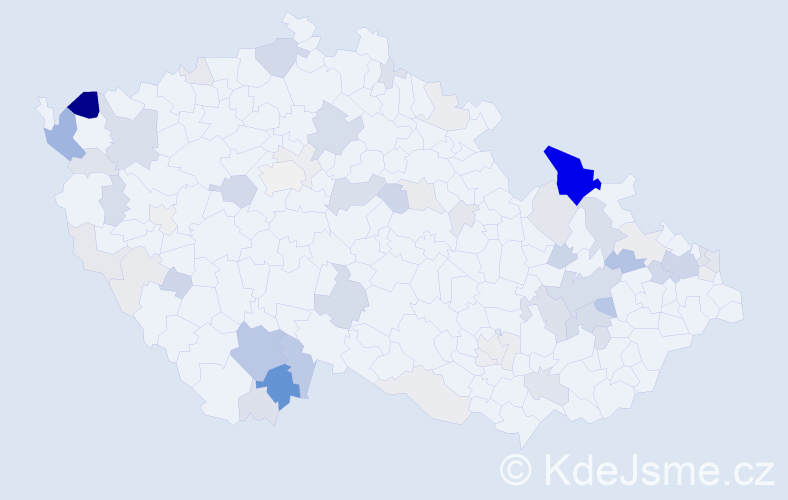 Příjmení: 'Salva', počet výskytů 193 v celé ČR