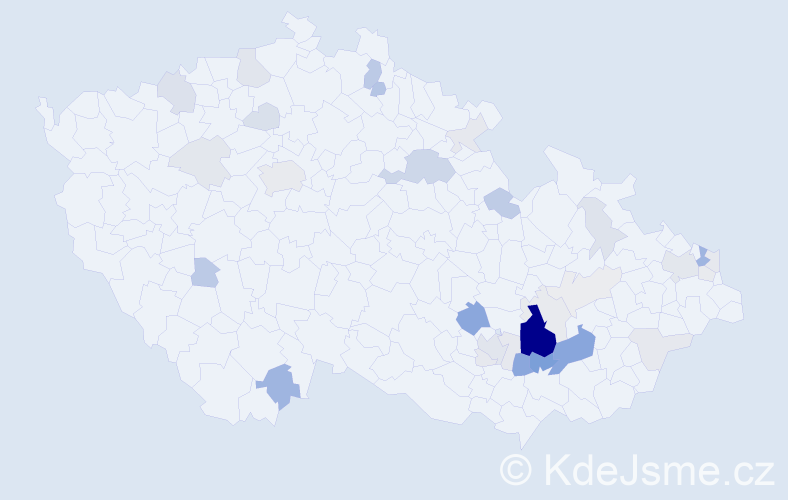 Příjmení: 'Kusalová', počet výskytů 105 v celé ČR