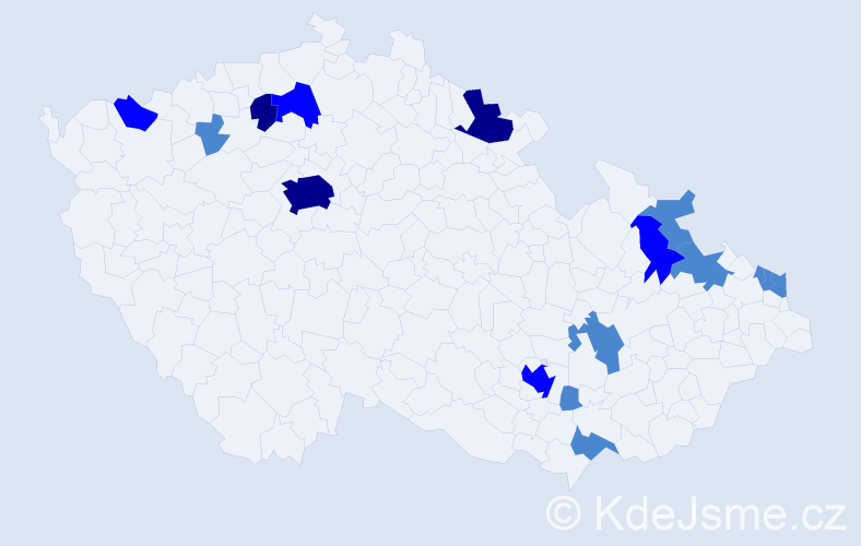 Příjmení: 'Ocetníková', počet výskytů 26 v celé ČR