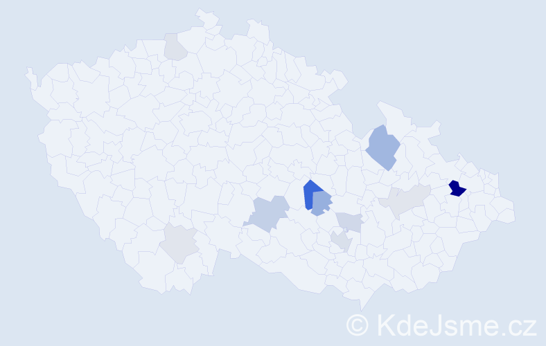 Příjmení: 'Henzel', počet výskytů 23 v celé ČR