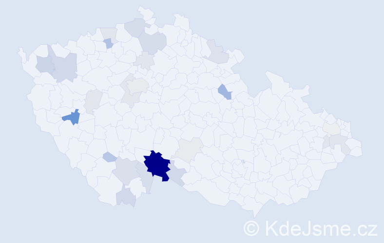 Příjmení: 'Punda', počet výskytů 89 v celé ČR