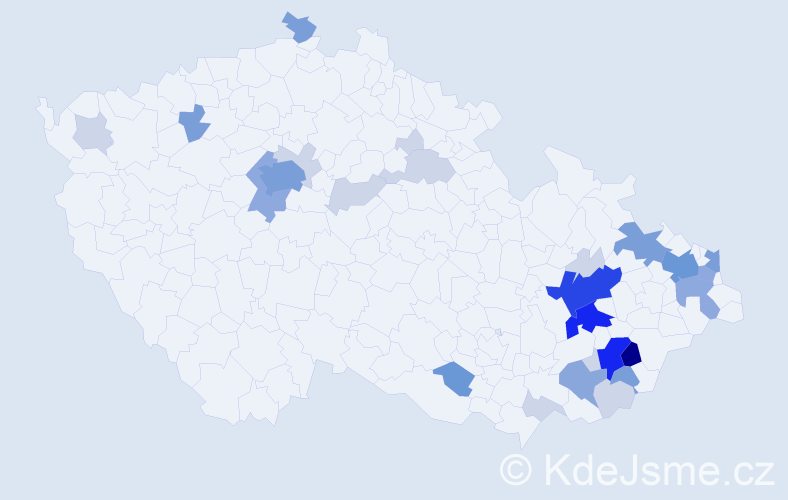 Příjmení: 'Grácová', počet výskytů 95 v celé ČR