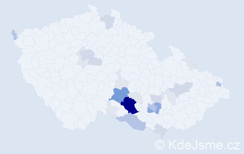 Příjmení: 'Pisk', počet výskytů 83 v celé ČR