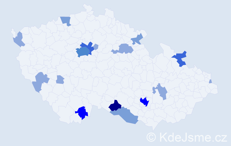 Příjmení: 'Pellová', počet výskytů 41 v celé ČR