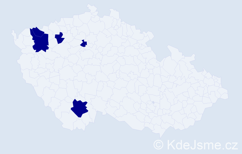 Příjmení: 'Kalmánová', počet výskytů 5 v celé ČR