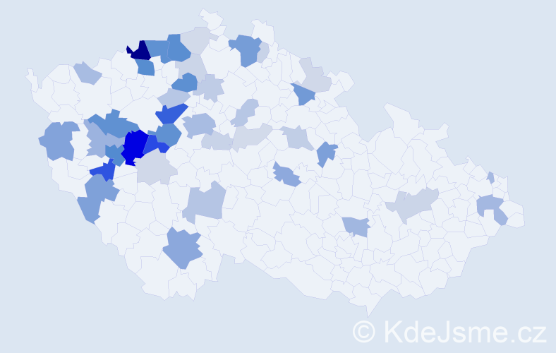 Příjmení: 'Lipertová', počet výskytů 153 v celé ČR