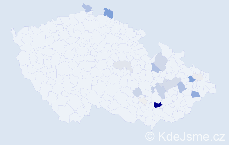 Příjmení: 'Facek', počet výskytů 34 v celé ČR