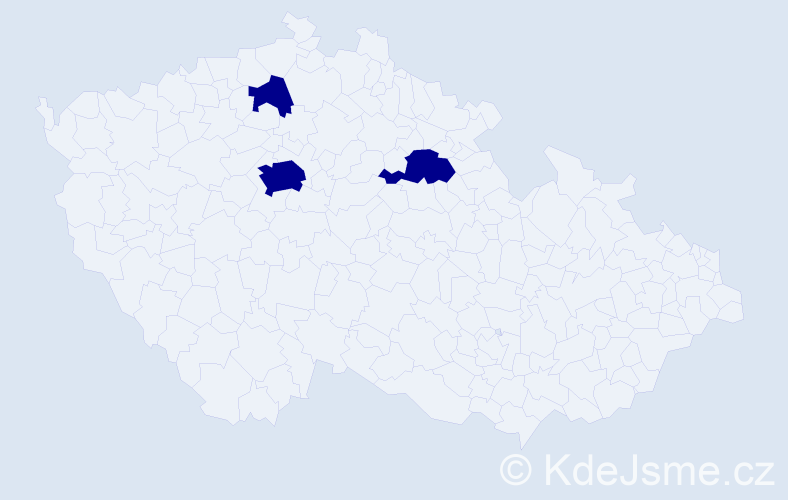Příjmení: 'Choban', počet výskytů 3 v celé ČR