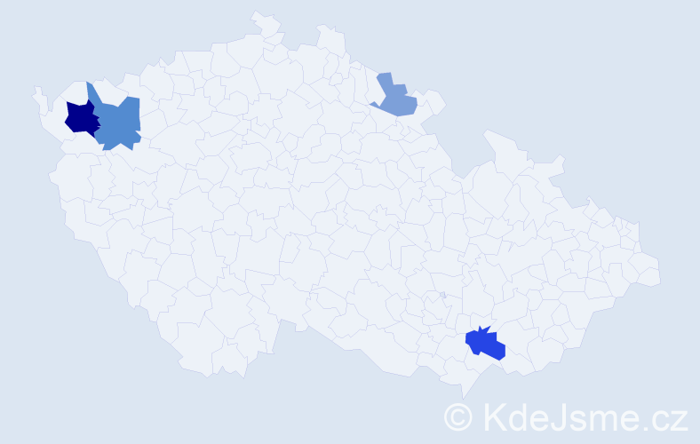 Příjmení: 'Feníková', počet výskytů 9 v celé ČR