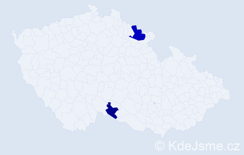 Příjmení: 'Bocán', počet výskytů 4 v celé ČR