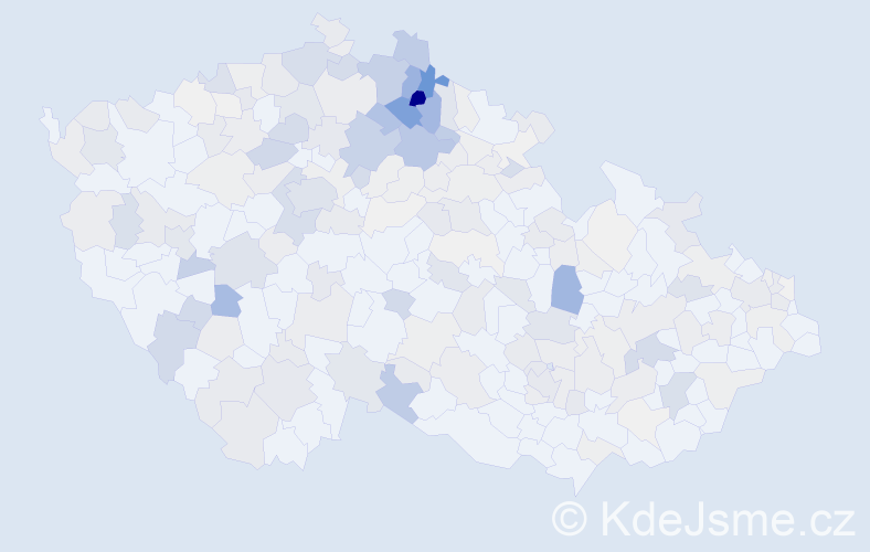 Příjmení: 'Kopal', počet výskytů 784 v celé ČR