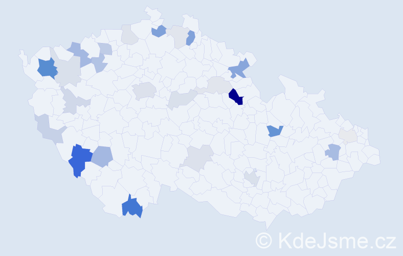 Příjmení: 'Pfeifferová', počet výskytů 64 v celé ČR