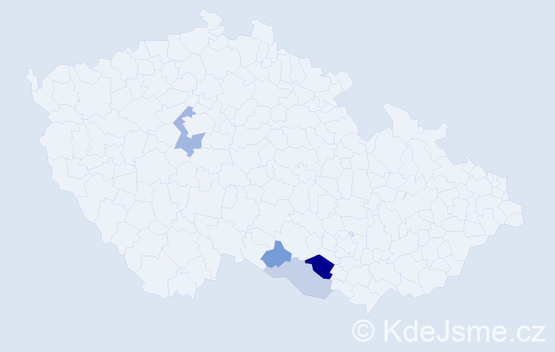 Příjmení: 'Dancingerová', počet výskytů 7 v celé ČR