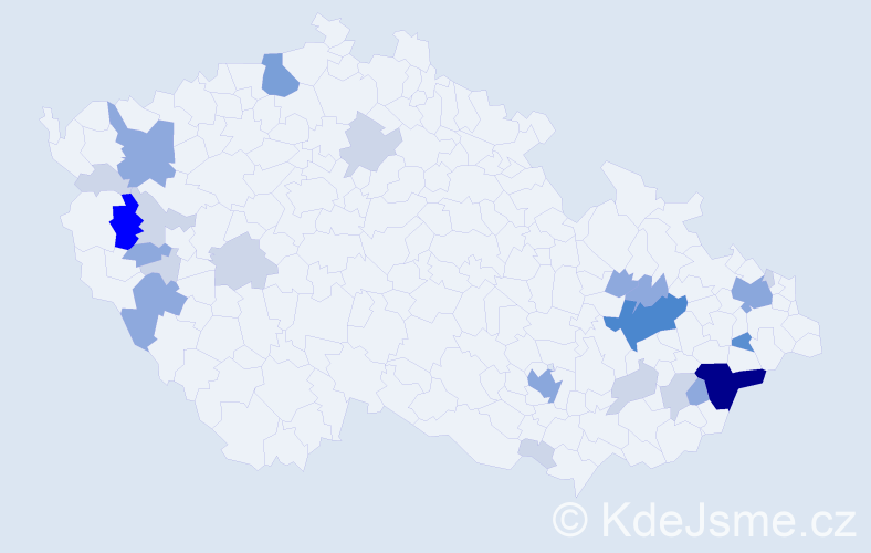 Příjmení: 'Londa', počet výskytů 69 v celé ČR