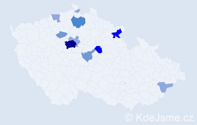 Příjmení: 'Listoň', počet výskytů 25 v celé ČR