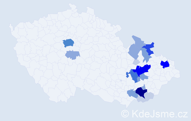 Příjmení: 'Palánková', počet výskytů 66 v celé ČR