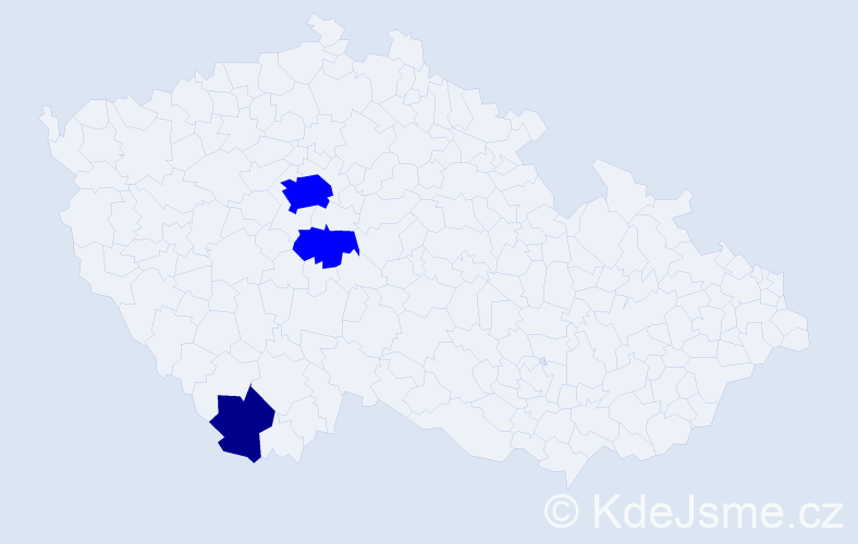 Příjmení: 'Pfeferlová', počet výskytů 4 v celé ČR
