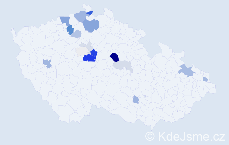 Příjmení: 'Lomičová', počet výskytů 53 v celé ČR