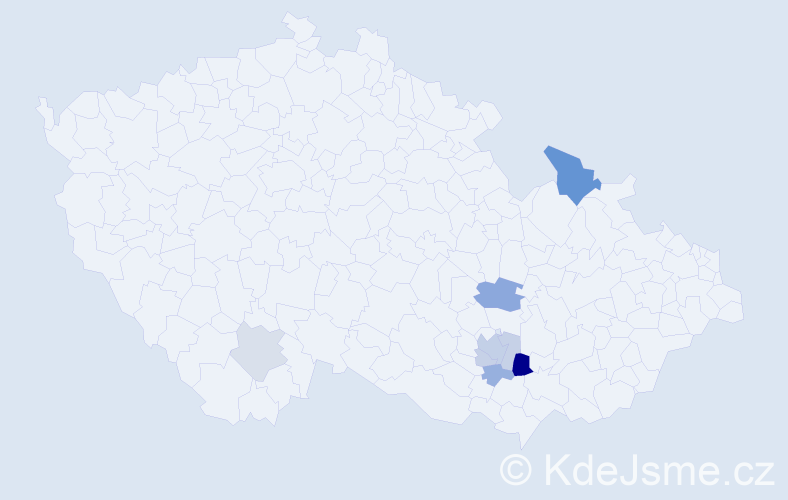 Příjmení: 'Burišková', počet výskytů 16 v celé ČR