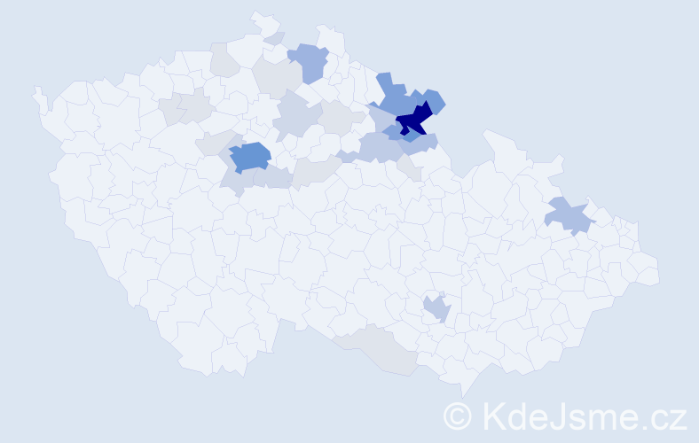 Příjmení: 'Nýčová', počet výskytů 115 v celé ČR