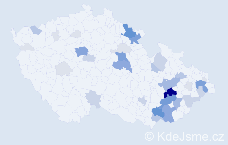 Příjmení: 'Možíšová', počet výskytů 143 v celé ČR