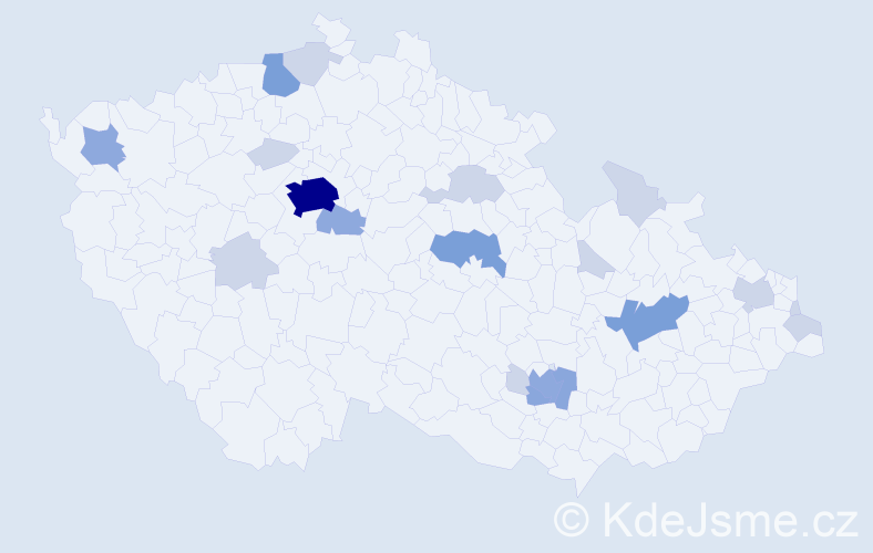 Příjmení: 'Černilová', počet výskytů 45 v celé ČR
