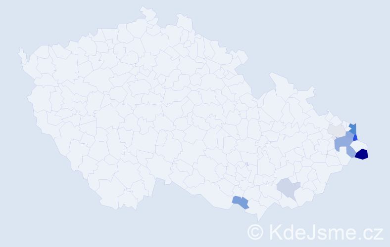 Příjmení: 'Szafarczyk', počet výskytů 22 v celé ČR