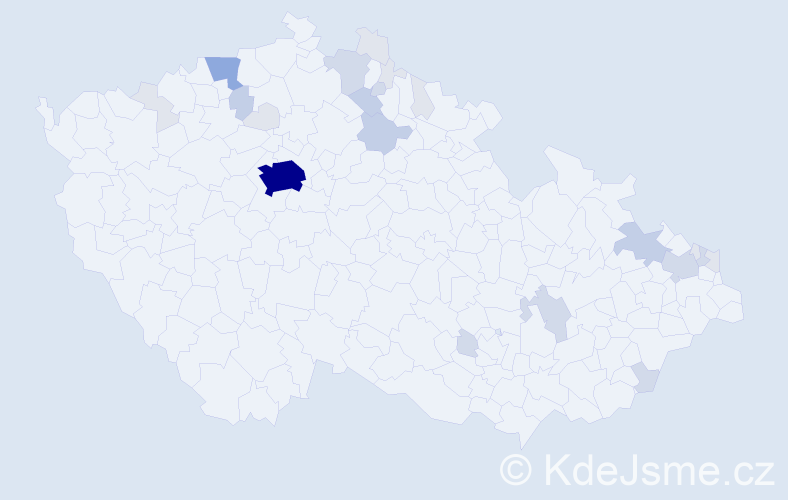 Příjmení: 'Adamičková', počet výskytů 72 v celé ČR